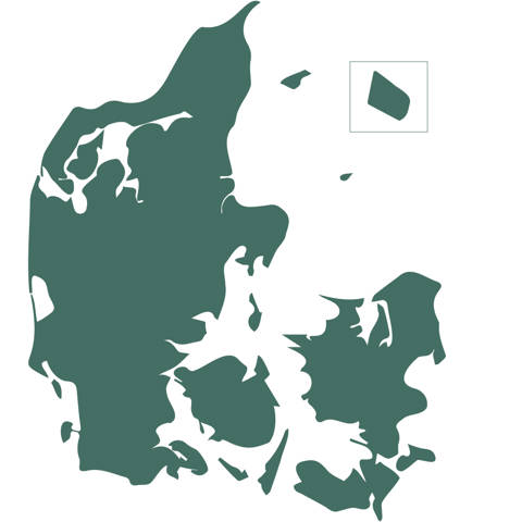 Kort over Danmark.