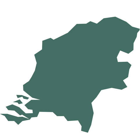 Kort over Holland.