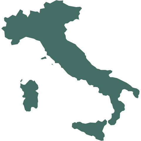 Kort over Italien.