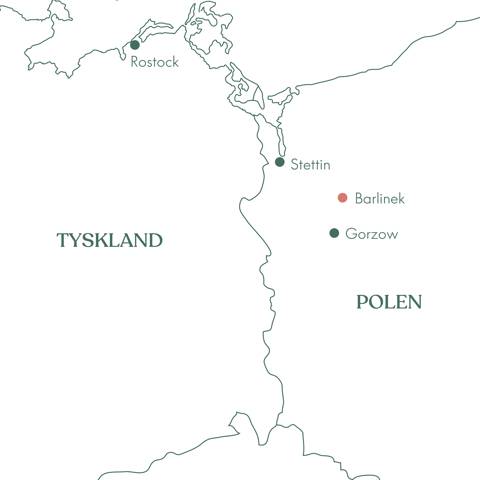 Kort og ruteplan på rejsen til Barlinek i Polen med Vitus Rejser.