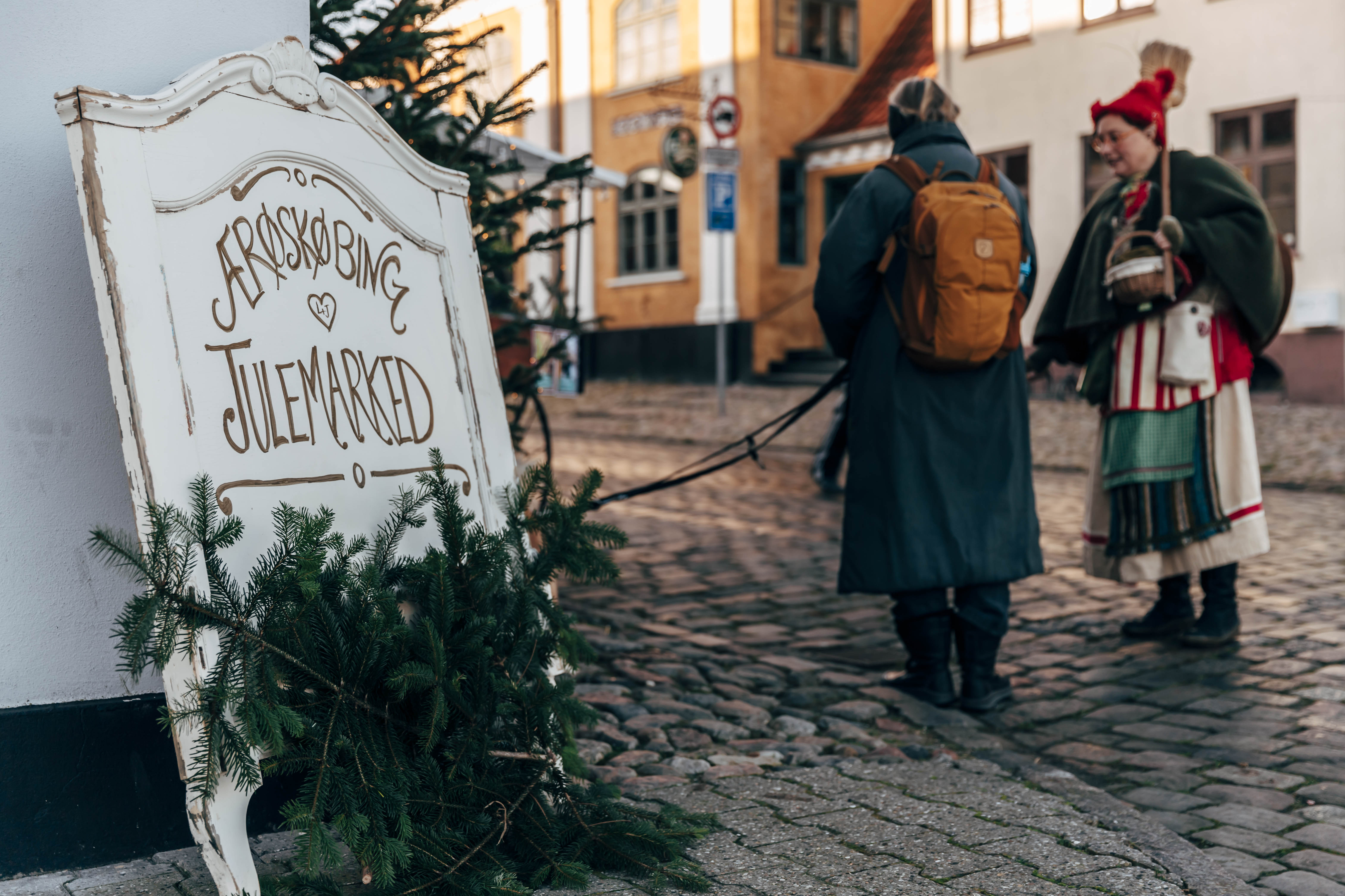 Skilt med skriften Ærøskøbing Julemarked.