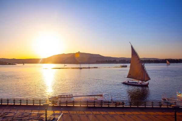 Felucca på Nilen i Aswan