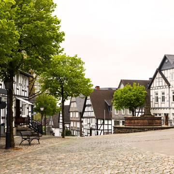 Bindingsværkshuse i Hallenberg i Tyskland.
