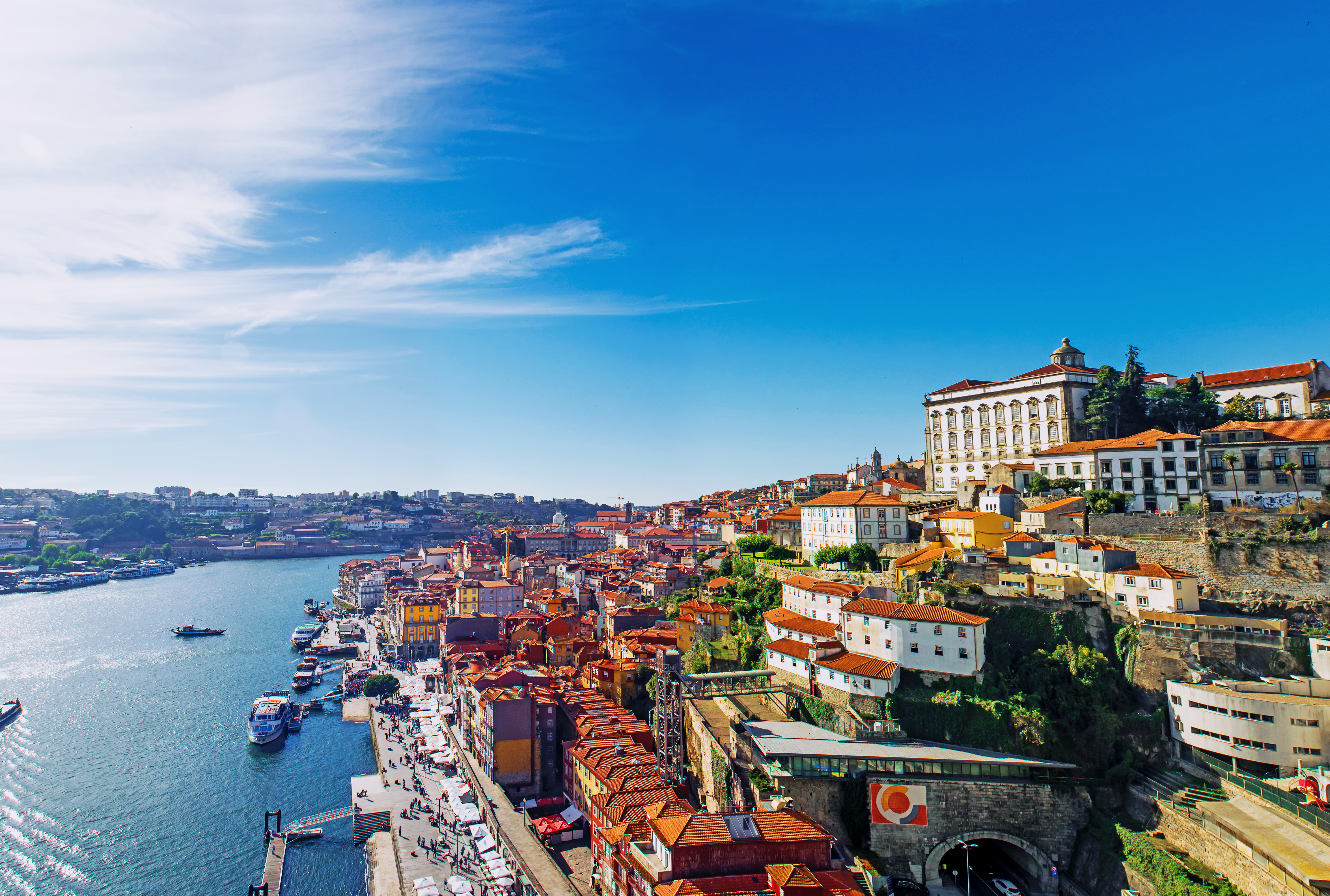 Panorama over Douro-floden i Porto i Portugal.