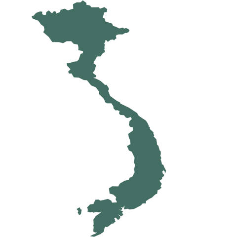 Kort over Vietnam.