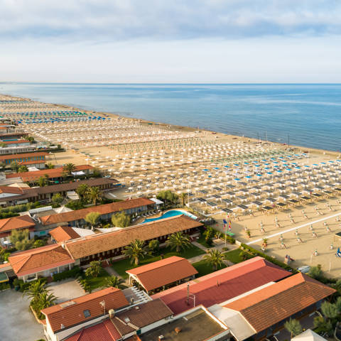 Stranden ved Pietrasanta i Toscana i Italien.