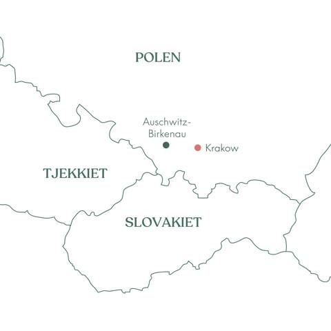 Kort og ruteplan på rejsen Krakow Storbyferie med Vitus Rejser.