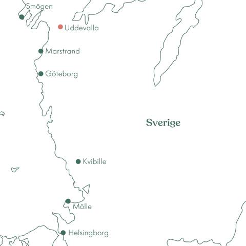 Kort over rejsen til Skærgården i Sverige med Vitus Rejser.