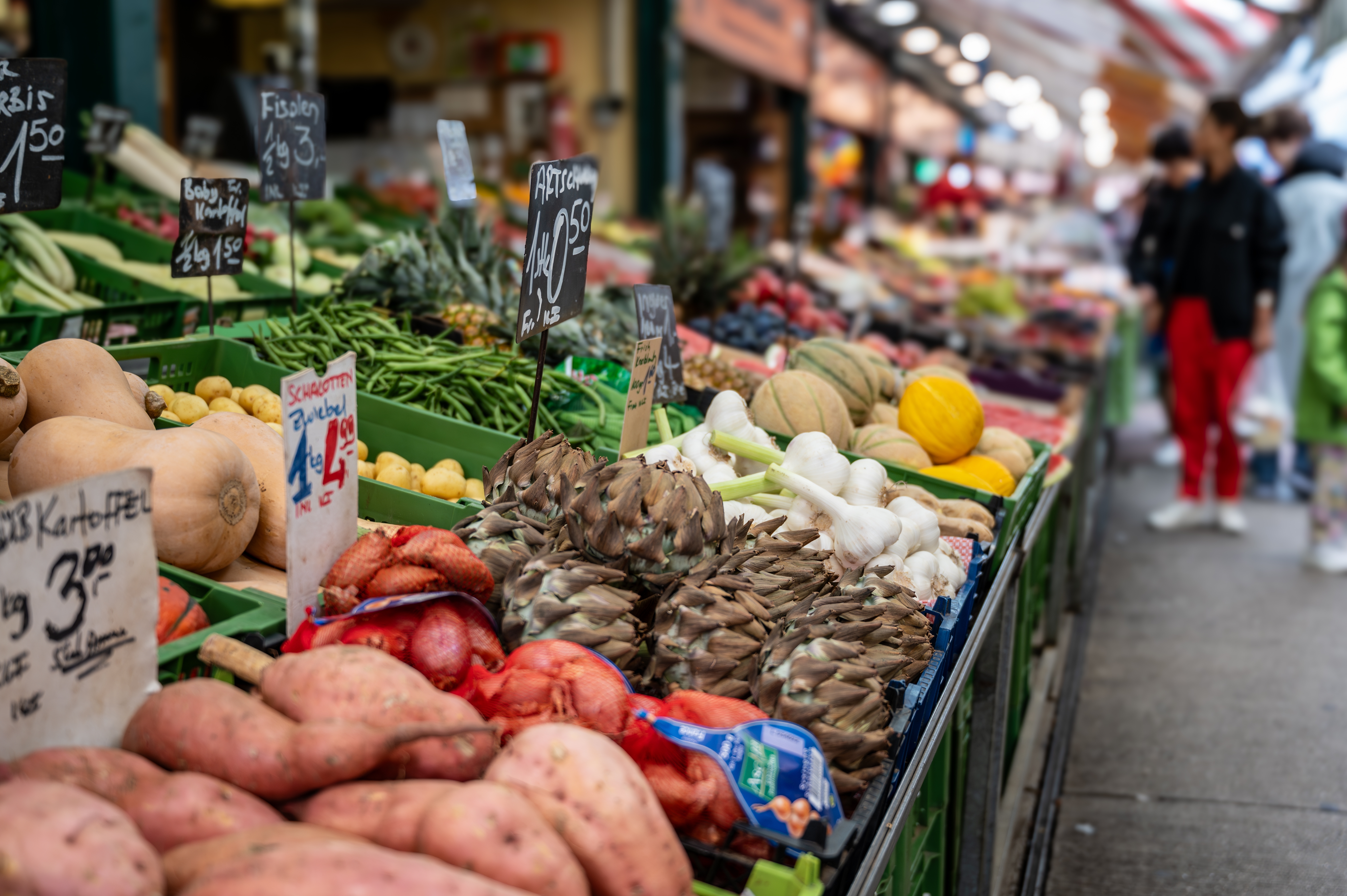Grøntsager på marked i Østrig.
