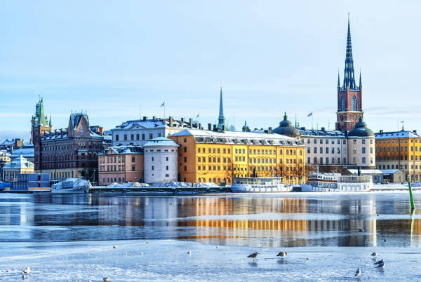 Gamla Stan i Stockholm om vinteren.