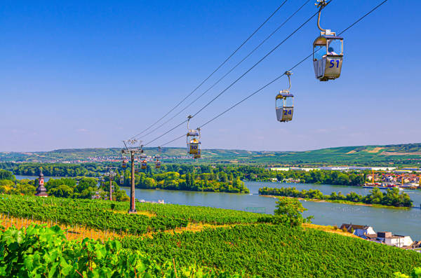 Svævebanen ved Rüdesheim i Tyskland.