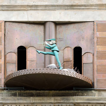 Figur med rottefængeren fra Hameln.