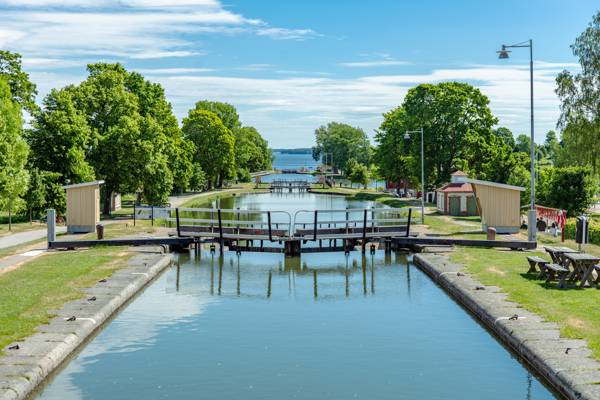 Sverige Bergs Sluser Del Af Götakanalen.