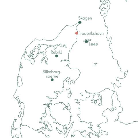 Kort over I ro og mag-rejsen til Lysets Land Frederikshavn, Læsø og Skagen med Vitus Rejser.