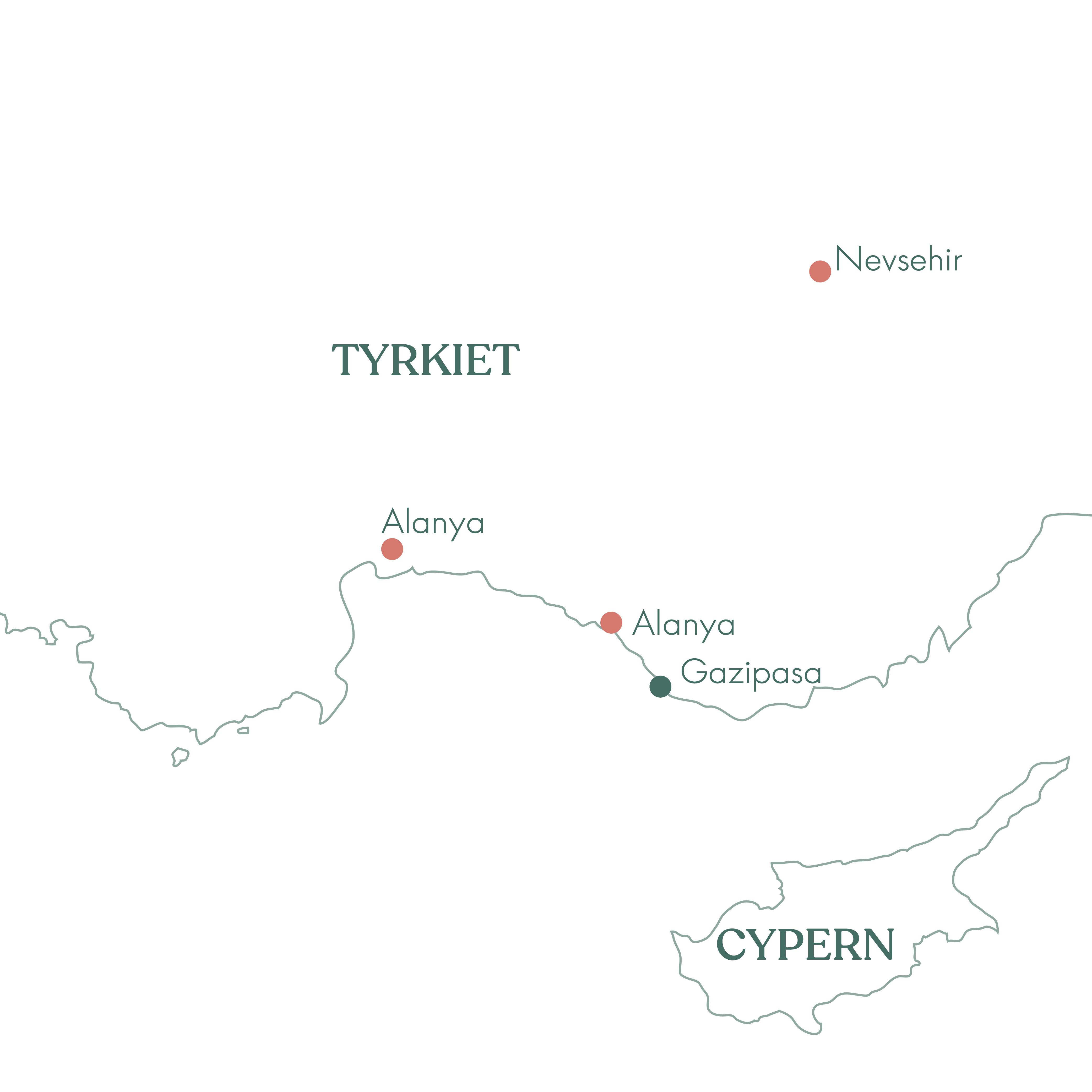 Rutekort over Tyrkiet og rejsen: På opdagelse i Tyrkiet med Vitus rejser.
