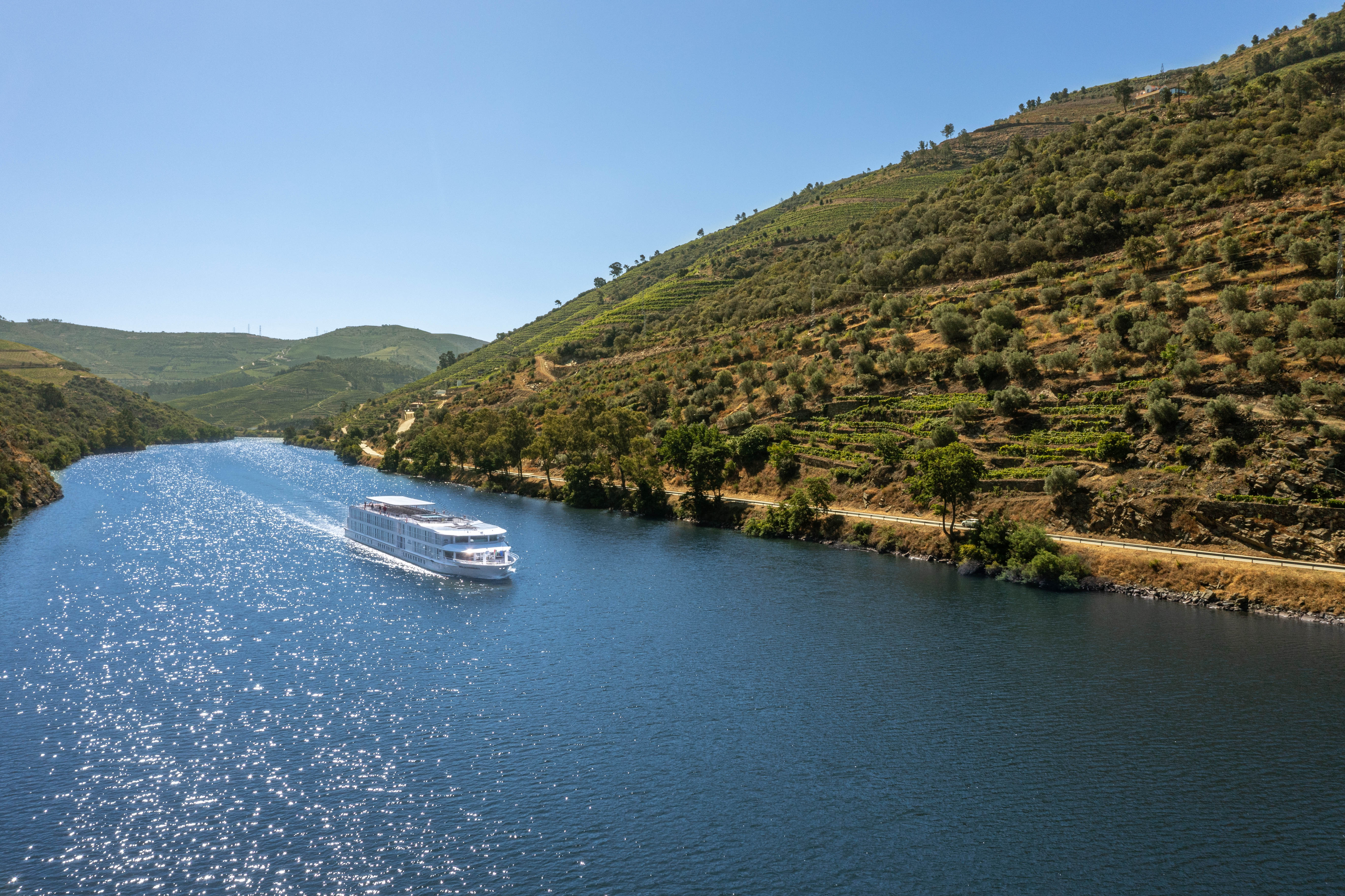 Flodkrydstogtskibet MS Amalia Rodrigues på Douro-floden i Portugal.