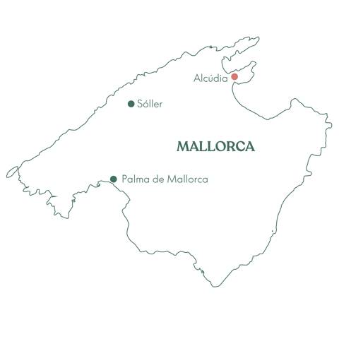 Rutekort over Mallorca og Vitus Rejsers rejse: Total solformørkelse på Mallorca.