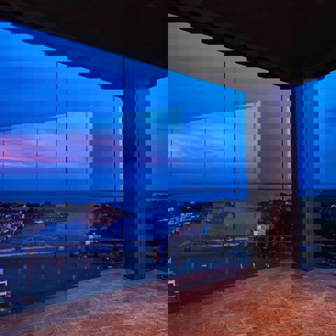 Den enestående udsigt fra 16. etage - Point of View - på Alsik Hotel & Spa i Sønderborg.