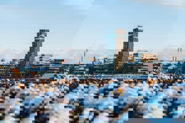 Hotel Alsik i snevejr.