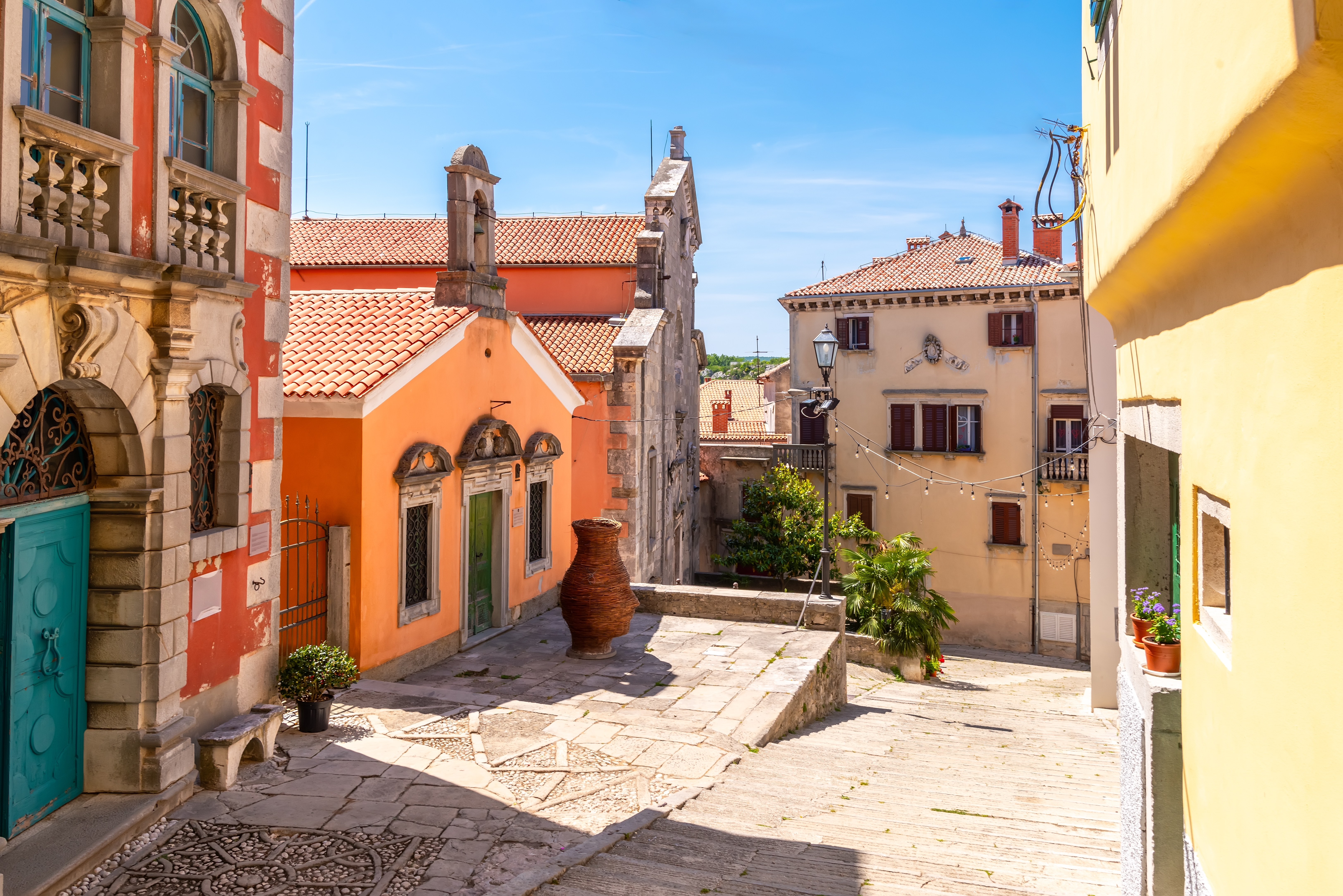 Middelalderby Labin i Kroatien.