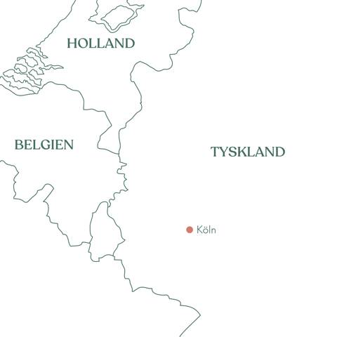 Kort og ruteplan for nytårsrejse til Köln i Tyskland med Vitus Rejser .