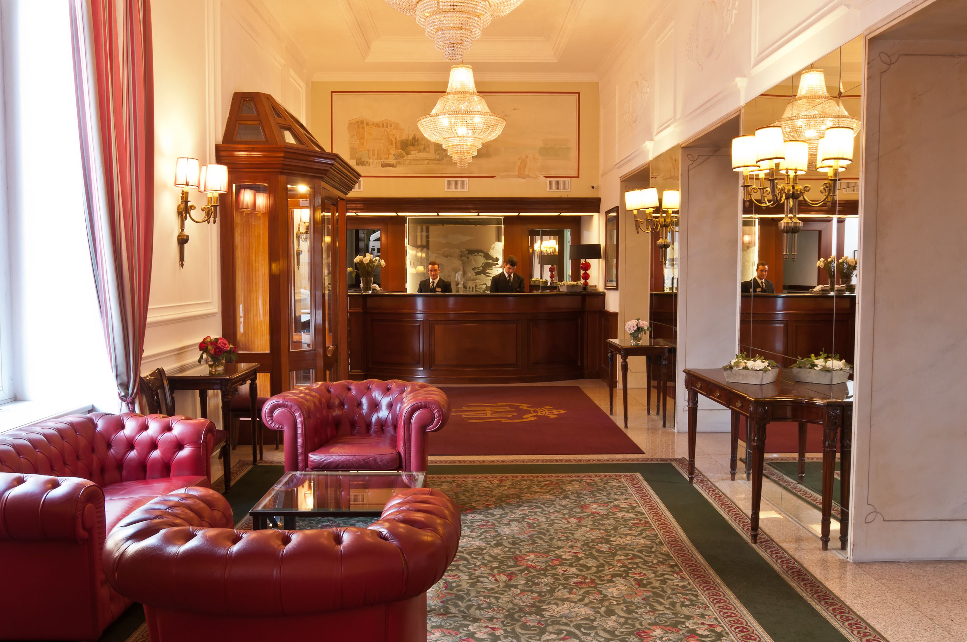 Receptionen på Hotel Nord Nuova Roma i Rom i Italien.