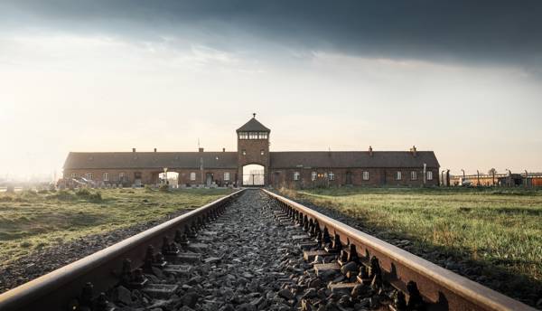 Banegården ved koncentrationslejren Auschwitz-Birkenau ikke langt fra Krakow i Polen.