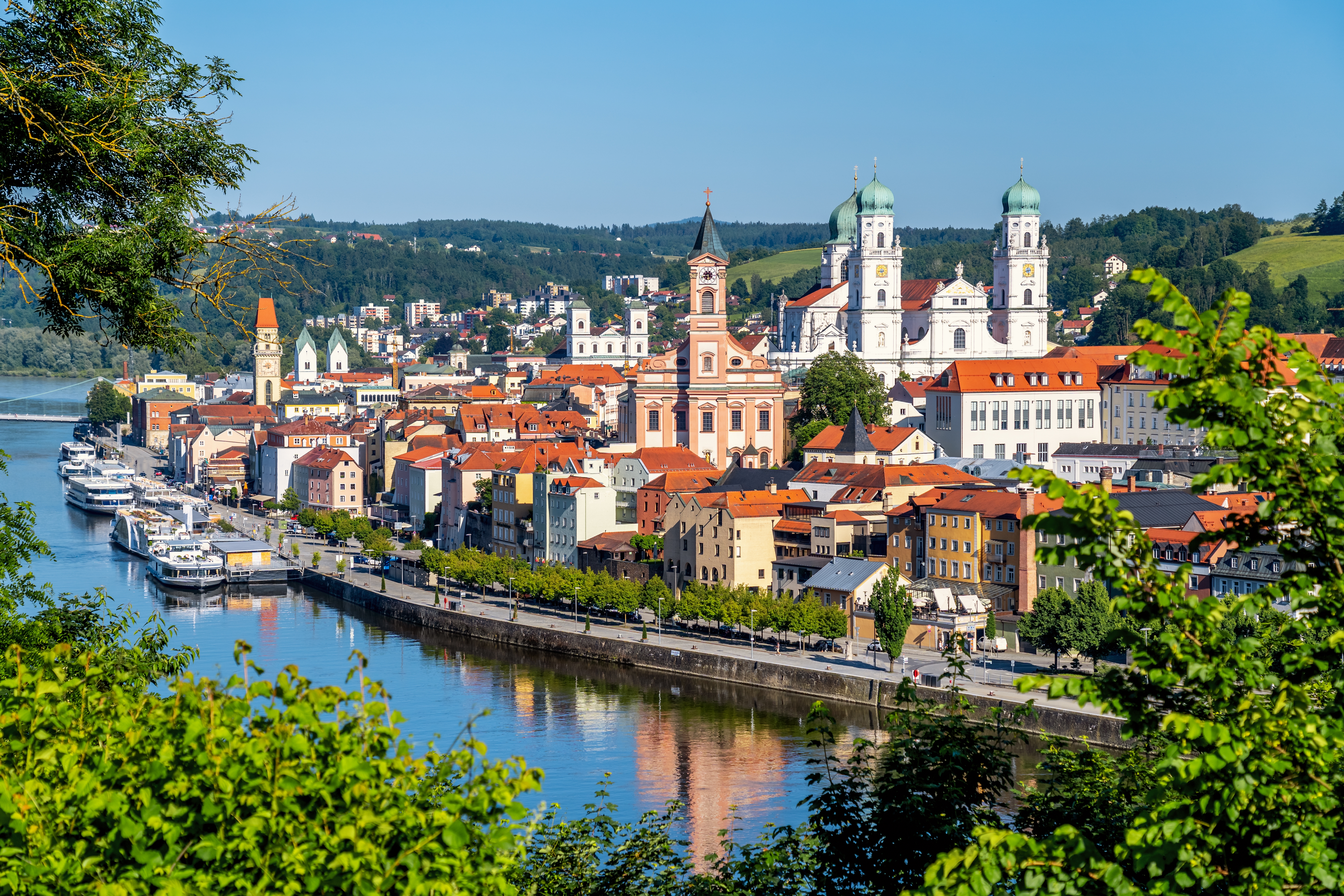 Passau ved Donau i Tyskland.