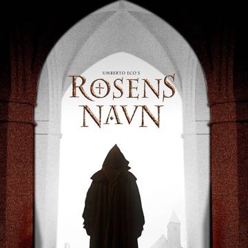 Plakaten til forestillingen Rosens Navn i Maribo Domkirke med NørregadeTeatret.