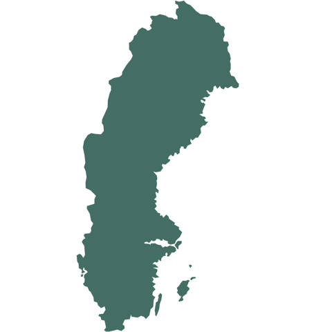 Kort over Sverige.