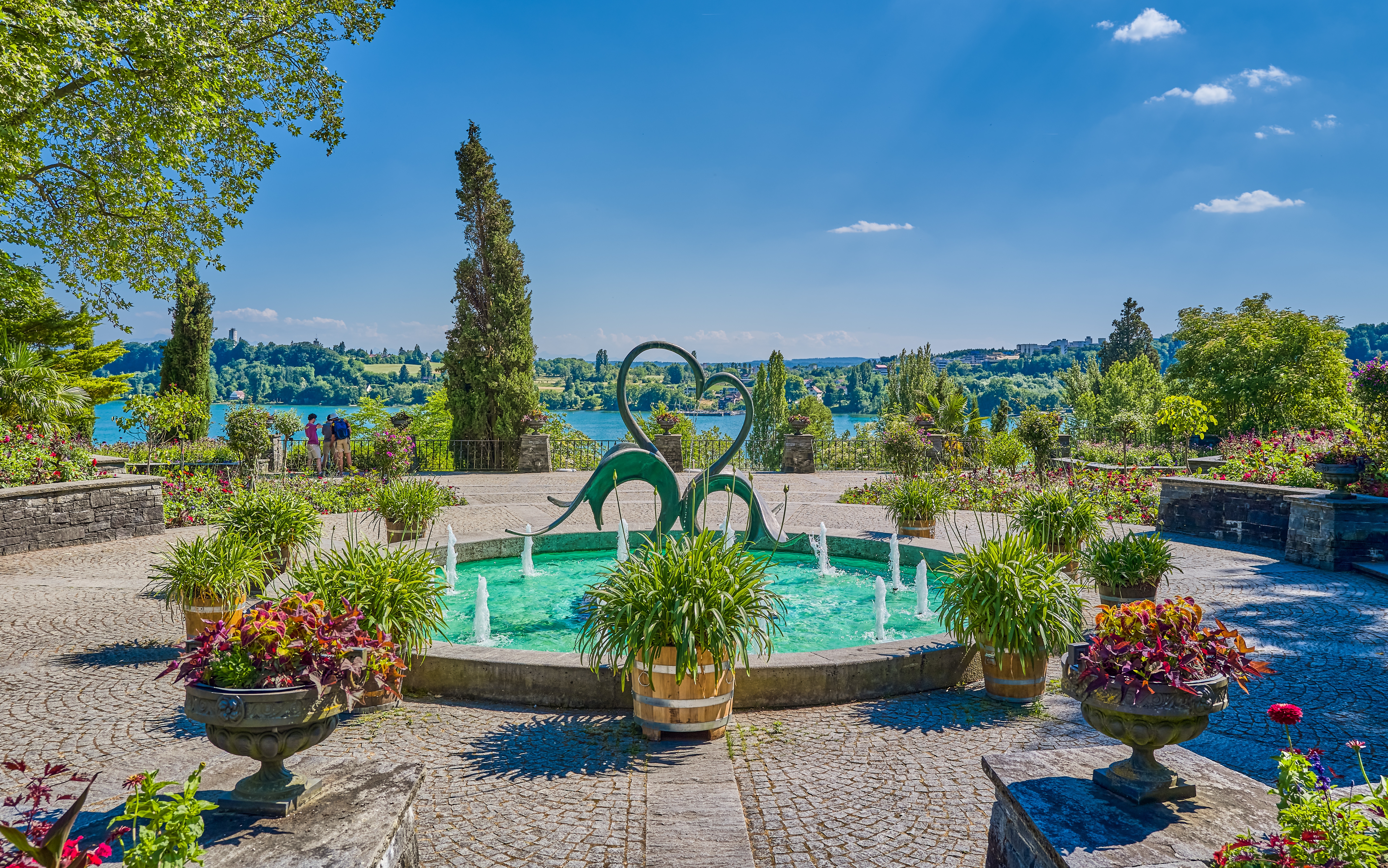 Tyskland Bodensoen Mainau Springvand.