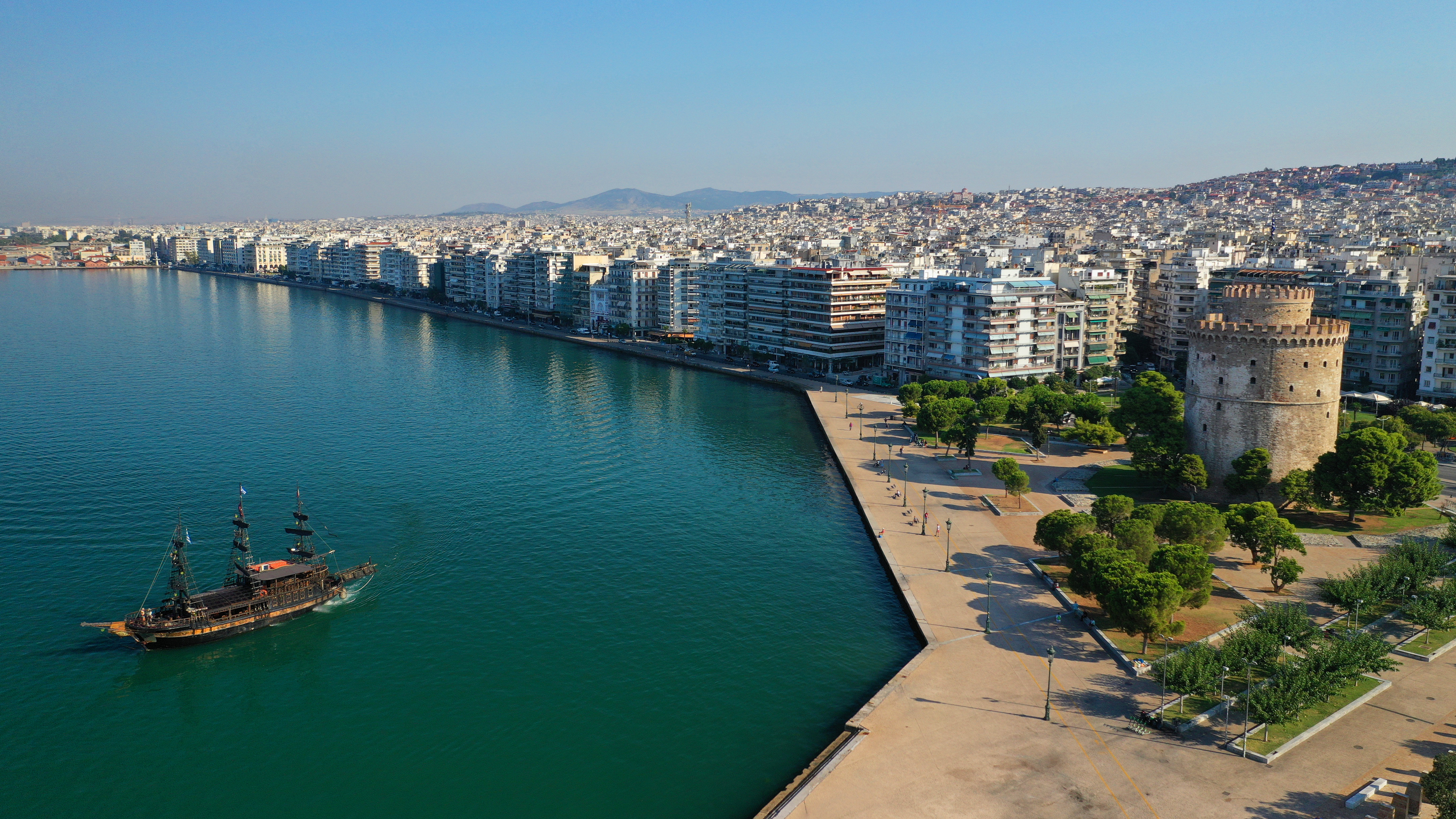 Havnepromenaden i Thessaloniki i Grækenland.