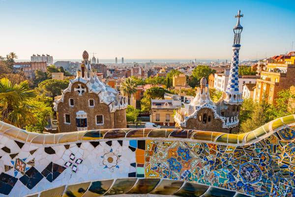 Spanien Catalonien Barcelona Park Guell.