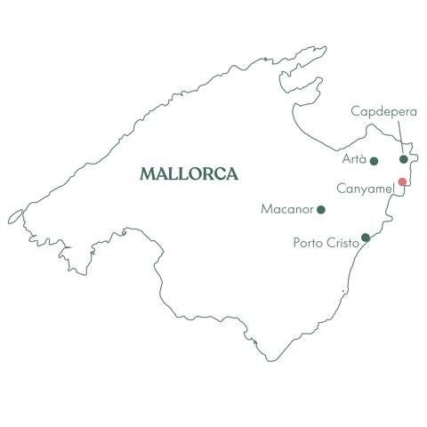Kort og ruteplan på rejsen Mallorca - Canyamel og den frodige østkyst med Vitus Rejser.