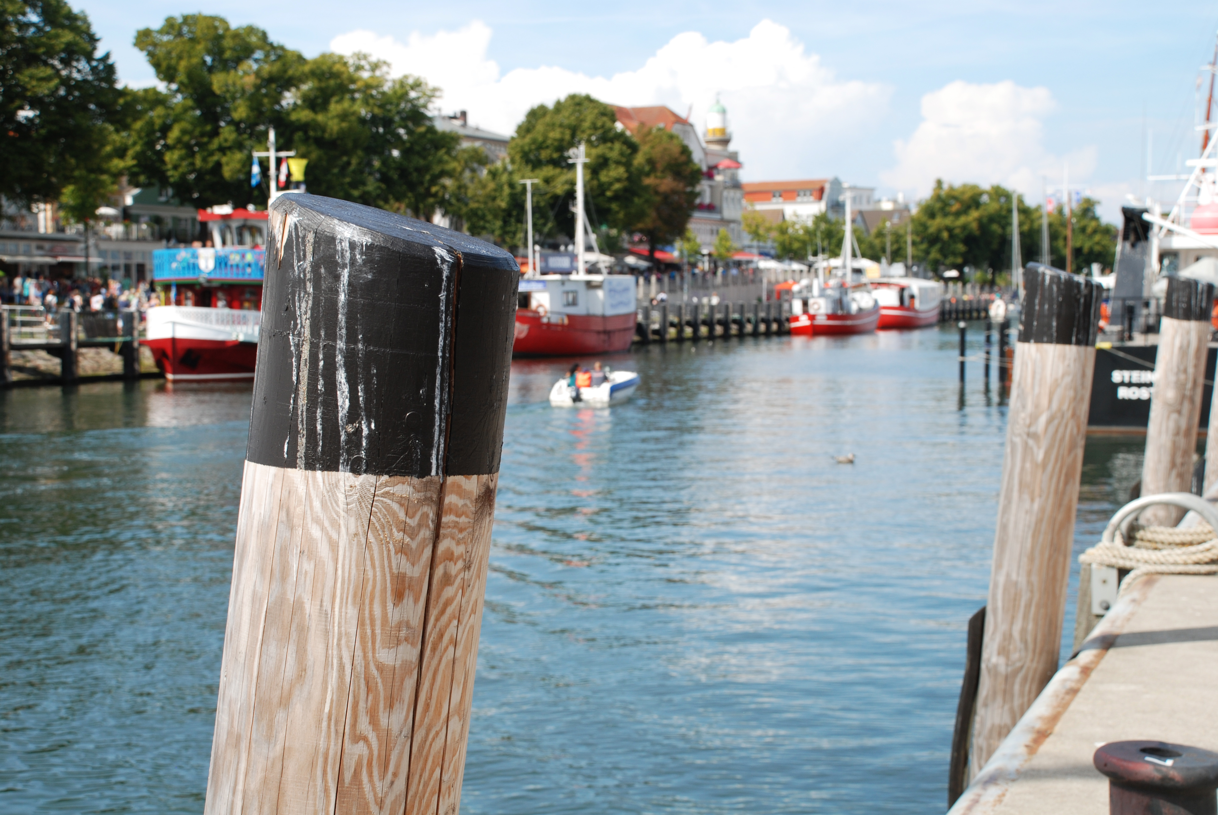 Havnen i Warnemünde i Tyskland.