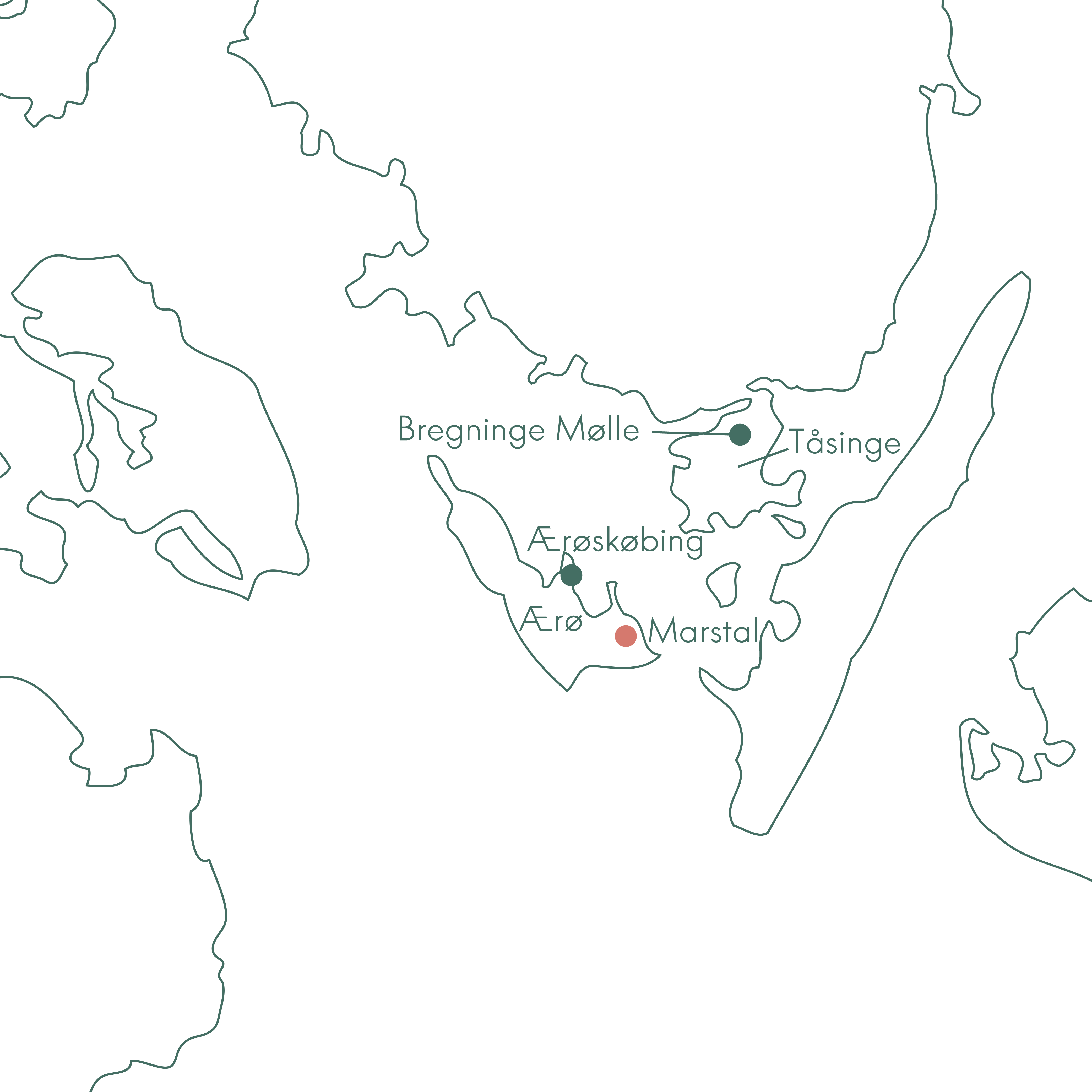 Kort og ruteplan på rejsen Ærø Julefrokost med Vitus Rejser.
