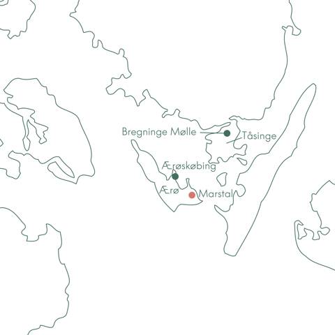 Kort og ruteplan på rejsen Ærø Julefrokost med Vitus Rejser.