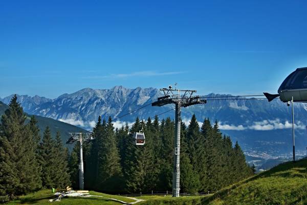 Svævebanen ved bjergstationen ved Koppeneck i Østrig.