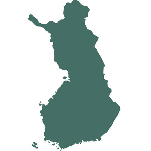Kort over Finland.
