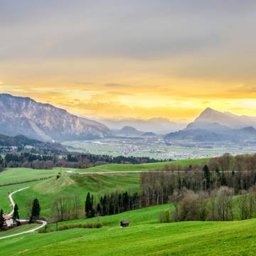 Panoramaudsigt over Inndalen i Tyrol i Østrig.