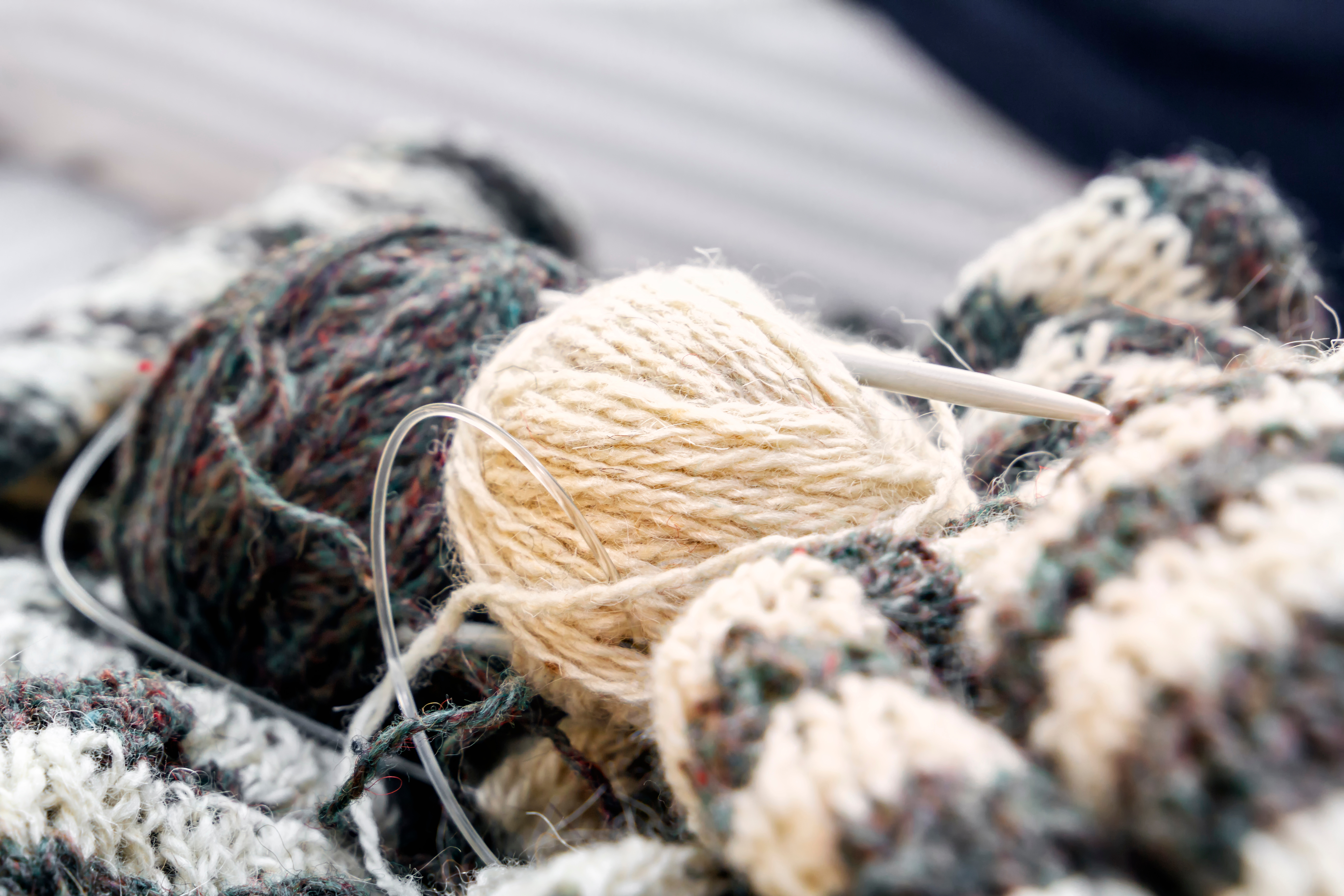 Garn i Uldgården på Ærø i Danmark.