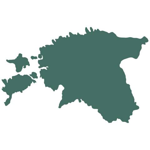 Kort over Estland.