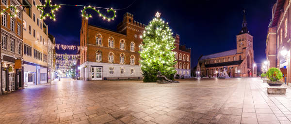 Danmark Odense Vinter Centrum.