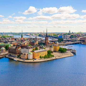 Udsigt over Riddarholmen i Stockholm i Sverige.