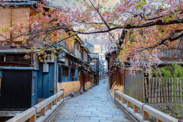 Gion-kvarteret i kejersbyen Kyoto.