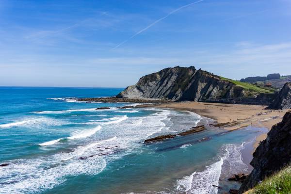Klippeformation ved Zumaia på nordkysten i Spanien.