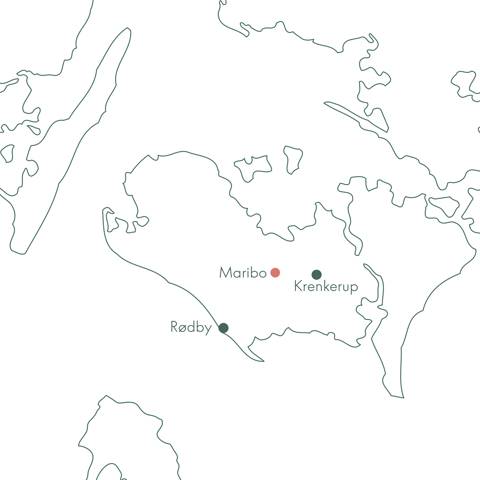Kort over rejsen Maribo Domkirke og Rosens Navn med Vitus Rejser.