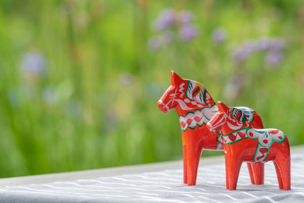 Dalarheste, som er en af Sveriges mest kendte nationalsymboler.