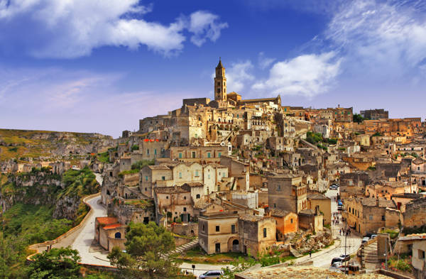 Den smukke og historiske by Matera i Syditalien.