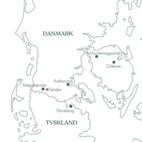 Kort over rejsen Tønder Julebyen med Vitus Rejser.